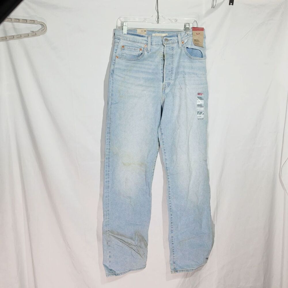 NWT Levi's Ribcage Straight Full Length High Rise Jeans in Light Wash 31x32